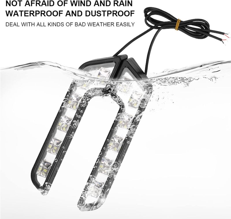 EOHMAK LED Daytime Running Light Kits 2PCS 12V L Shaped Driving Lamp Daytime Running Fog Light Durable Waterproof Car LED Lamp - Image 5